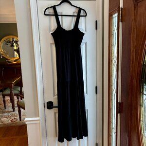 Loft Black Sundress Ruched Top with Tiered Bottom -  Size M